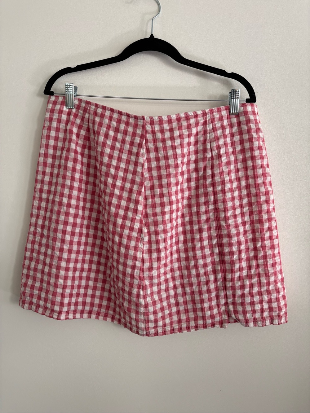 AMERICAN EAGLE DUSTY, PINK AND WHITE GINGHAM LINEN SKIRT SIZE EXTRA LARGE